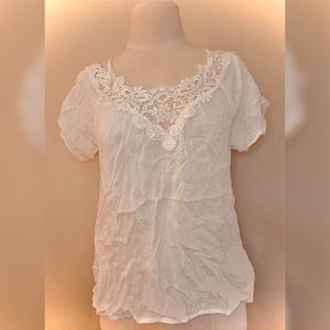 Caution To The Wind White Sheer Top